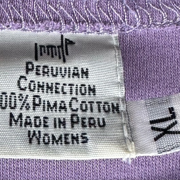 Peruvian Connection 2 pc. Set Skirt Shirt Top Sz XL 14 16 Lilac Purple Pima - Picture 5 of 5